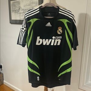 Adidas Black and Green Real Madrid Jersey